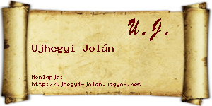 Ujhegyi Jolán névjegykártya