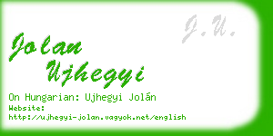 jolan ujhegyi business card